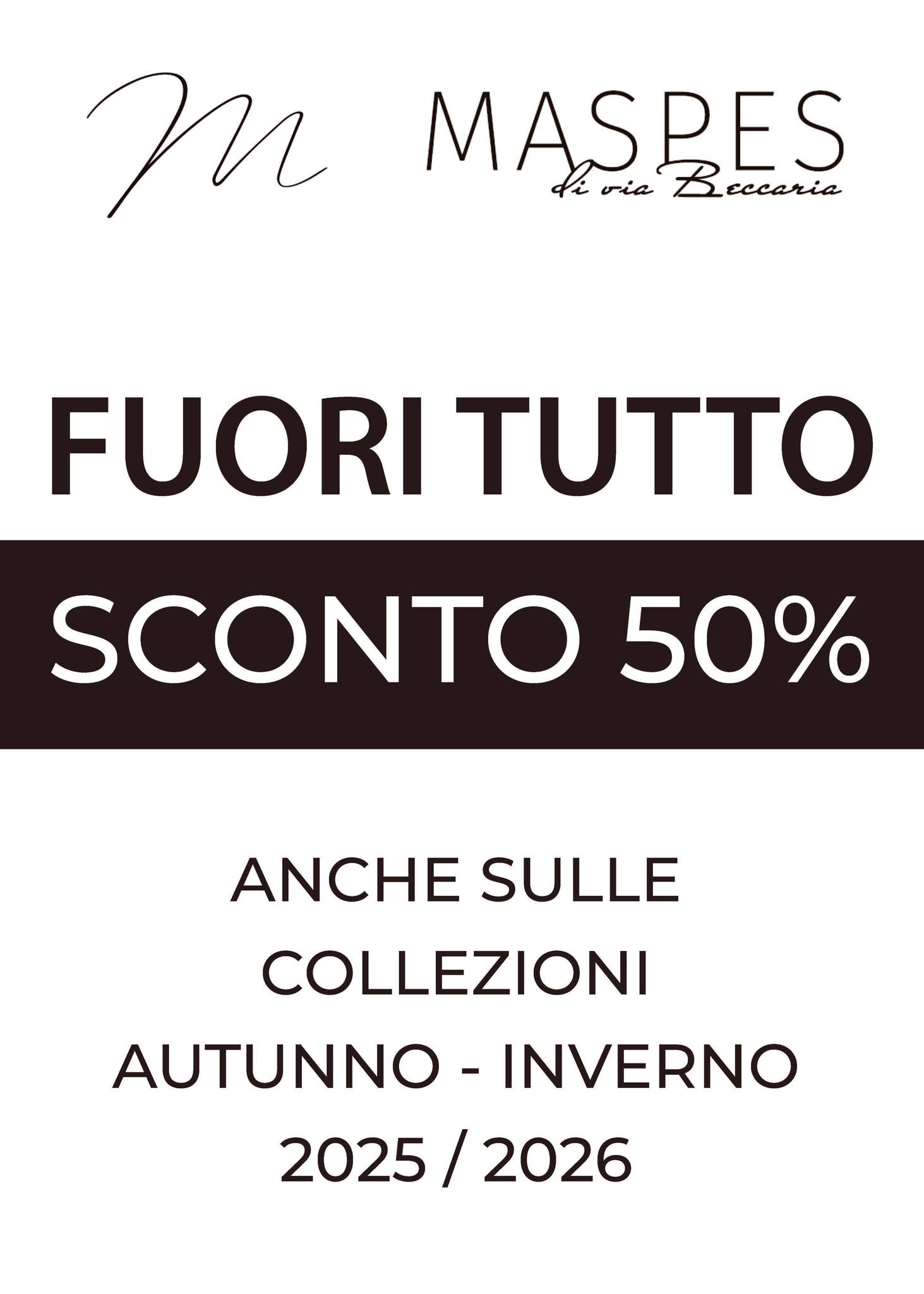 50% sconto sulle collezioni autunno-inverno 2025-26